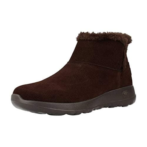 Image of Skechers Women's On-the-go Joy - Bundle Up Ankle Boots, Brown Chocolate Suede Chocolate, 5 UK