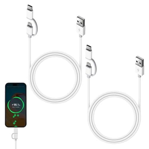 Image of 2 In 1 USB Charger Cable 1m Fast Charging Cable Compatible with Kindle Paperwhite, Kindle Fire Tablet, Ereaders, Tablets, Samsung Galaxy & Android Phone
