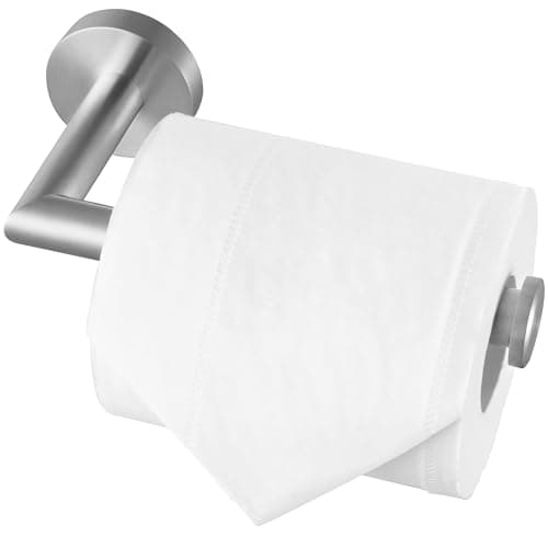 Image of HITSLAM Brushed Steel Toilet Roll Holder Wall Mounted SUS 304 Stainless Steel Silver Toilet Paper Holder Waterproof Rotateproof Tissue-Holder for Bathroom, Brushed Nickel