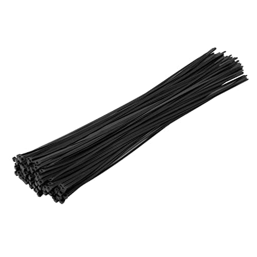 Image of XINGO Black Cable Ties Heavy Duty 100 Pack, 450mm x 4.8mm with 50 lbs Strength, UV Resistant Long Nylon Cable Ties for Indoor and Outdoor Use