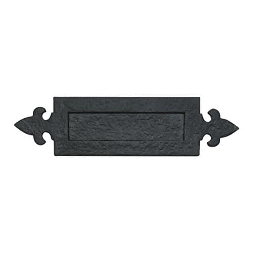 Image of Black Antique Iron Fleur De Lys Gothic Letter Plate From EUROART
