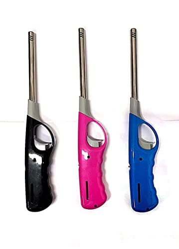 Image of KARAN KING® Pack of 3 Refillable Safety Gas Candle BBQ Fire Lighter Plastic 27 cm Colour