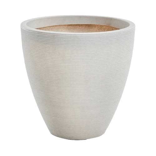 Image of Muddy Hands Decorative Stone Effect Round Plastic Planter Bowl Indoor Home Outdoor Garden Flower Herb Tree Ornamental Plant Pot Water Feature (Stone, Extra Large)