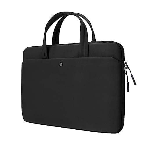Image of jooeer 13 Inch Laptop Sleeve Case Compatible with MacBook Air Pro M2 M1 13" Chromebook Notebook 13.3", Protective Waterproof Computer Carrying Bag Slim Padded Cover with Handle Pocket, Black
