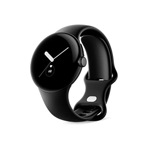 Image of Google Pixel Watch (Previous Model) - Android Smartwatch with Fitbit Activity & Heart Rate Tracking - Matte Black Stainless Steel Case with Obsidian Active Band - WiFi