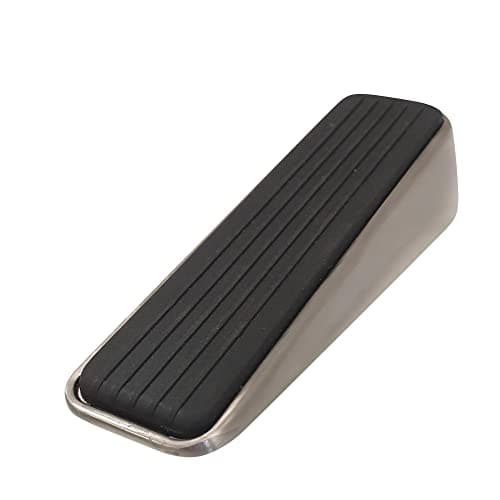 Image of Keypak Premium Door Stopper, Decorative Rubber & Satin Nickel, Heavy-Duty Non-Slip Door Stop Holder