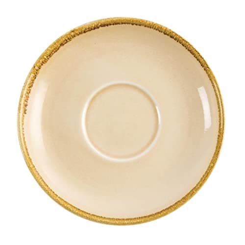 Image of Olympia Kiln Cappuccino Saucers Sandstone 160mm - Small Dessert, Tea Plates, Microwave and Dishwasher Safe (6 Pack) GP333
