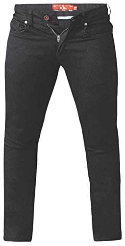 Image of Duke D555 Mens Big Size Tapered Fit Stretch Jeans in Black (Claude) in 60W x 30L