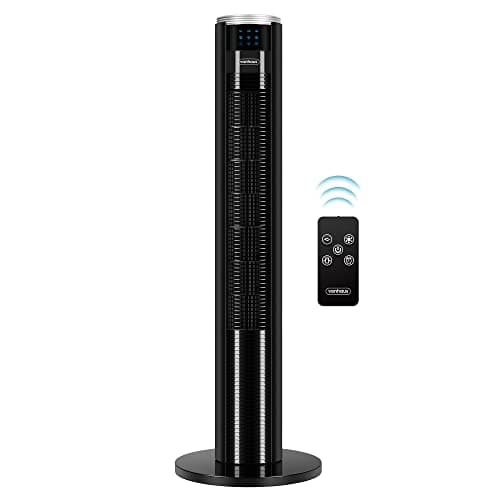 Image of VonHaus Tower Fan 35" – Electric Standing Floor Fan for Cooling with Remote Control, 7 Hour Timer, 60° Oscillation, 3 Modes, 3 Speeds – For Home, Office, Living Room, Bedroom