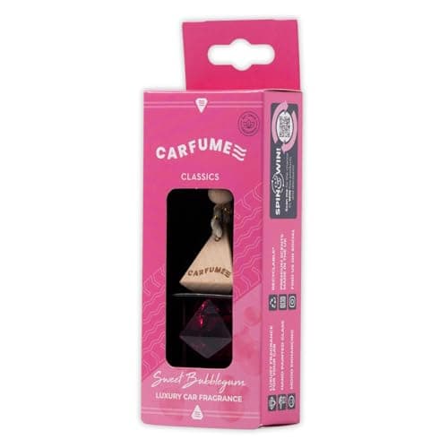 Image of Carfume Classic Sweet Bubblegum Car Air Freshener | Premium Candy & Fruit Fragrance | Luxury Unisex Recyclable Scented Diffuser - Odour Eliminator - UK Made Car Accessories