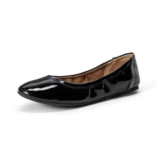 Image of Amazon Essentials Women's Belice Ballet Flat, Black Patent, 2 UK