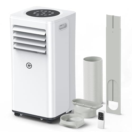 Image of Air Conditioning Unit Portable Air Conditioner 9000 BTU 4-in-1 Dehumidifier, Cooling Fan with 2 Speeds, Digital Display & Remote Control, Window Kit, 24 Hour Timer for Room Up to 269sq.ft
