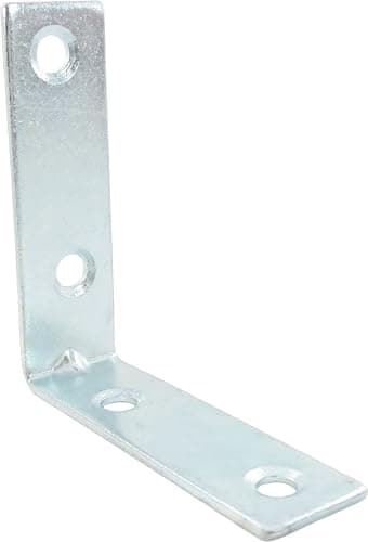 Image of Merriway® BH00026 (20 Pcs) Bright Zinc Plated Steel Corner Braces Brackets Plates, 50mm (2 inch) - Pack of 20 Pieces