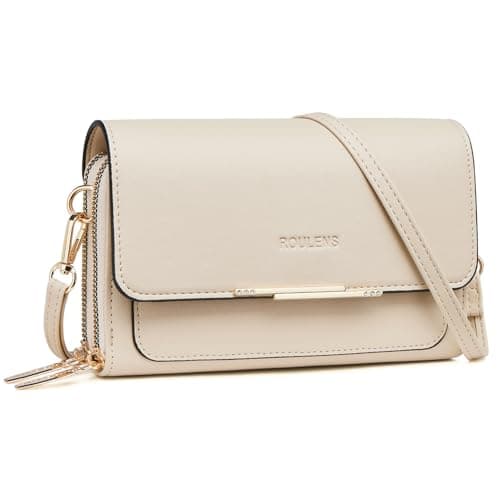 Image of Roulens Small Crossbody Phone Bag for Women,PU Leather Mobile Phone Bags Card Holder Purse and Handbags,Shoulder Bag with Adjustable Strap
