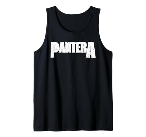 Image of Pantera Official White Logo Tank Top, Men, Black, Small