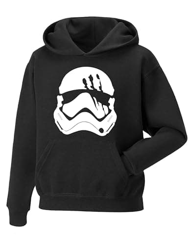 Image of Snapit Storm Trooper Slashed Helmet Sci Fi Movie Film Men's Hoodie-Quality printed Jumper For uk men Women and Teens, Best Unisex Hooded for Fans, Birthday,Christmas Black