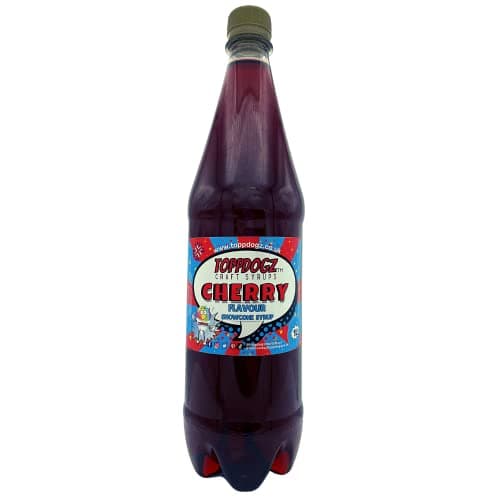 Image of TOPPDOGZ Slush Snow Cone Syrup 1 Litre Cherry slushie slushy snowcone