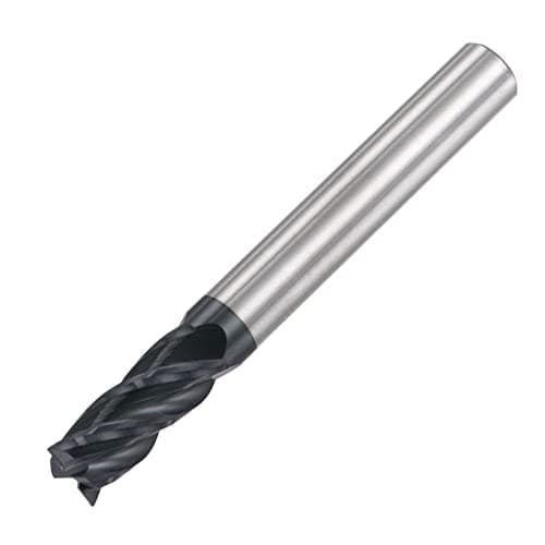 Image of sourcing map Square Nose End Mill, 6mm Tip Dia Solid Carbide AlTiN Coated CNC Router Bits 4 Flute Spiral Milling Cutter HRC45 with 6mm Shank 50mm (2-inch) Length