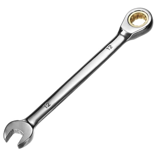 Image of sourcing map Ratcheting Wrench Metric 12mm 12-Point 72-Teeth Ratchet Box End and 12mm Open End Cr-V Steel Black Nickel Electroplating Combination Wrench for Home Auto Repair Machine Maintenance