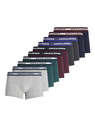 Image of JACK & JONES Mens Solid 10 Pack Boxer Trunks Multi M