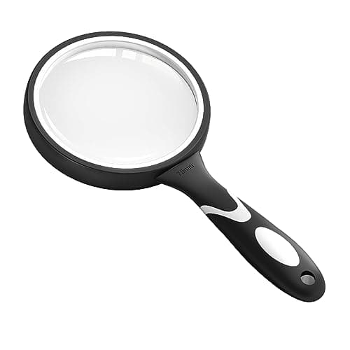 Image of Large Magnifying Glass, 10X Magnifying Glasses for Reading Hobbies Applied to Science Books Hobby Observation Premium Soft Hand Shank Magnifier for Seniors