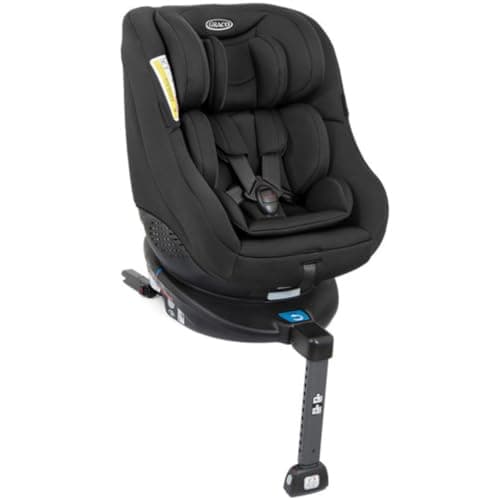 Image of Graco Turn2Me Group 0+/1 ISOFIX 360° Rotating Car Seat, Rearward facing for longer from birth to approx. 4 years. Forward facing from approx. 1 to 4 years (9-18kg), Black fashion