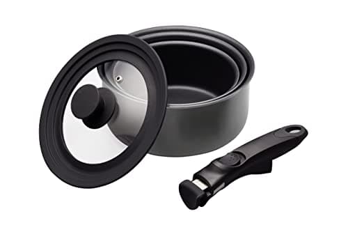 Image of MasterClass Smart Space 3 Piece Non-Stick Induction Saucepan Set