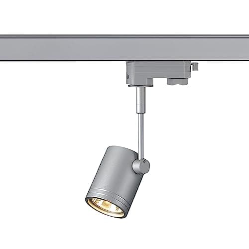 Image of SLV 3-Phase System spot BIMA 1 Light/Spotlight, LED spot, Ceiling Spotlight, Ceiling Light, Track System, Interior Lighting / GU10 50W Grey
