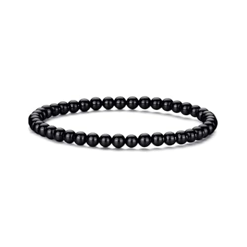 Image of Philip Jones Black Onyx Mini Beaded Gemstone Stretch Bracelet