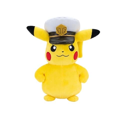Image of Pokémon Captain Pikachu Plush - 8-Inch Soft Plush with Captain's Hat and Authentic Details