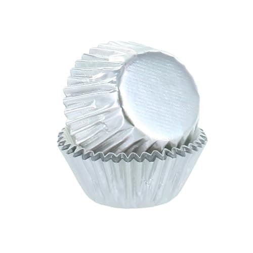 Image of 200 x Culpitt Mini Baking Cases | Silver Petit Four Cases, Foil Lined Cupcake Case for Fairy Cakes and Bite-Sized Treats, Metallic - 200 Cupcake Cases