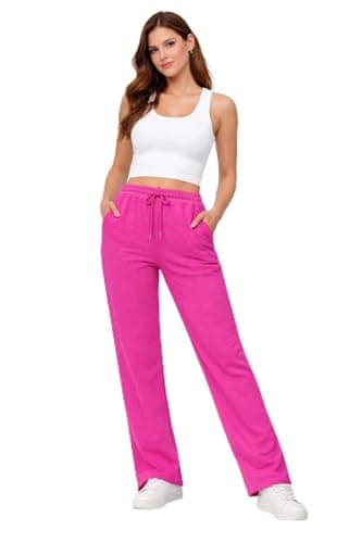 Image of True Face Womens Fleece Jogging Bottoms Open Hem Elasticated Joggers Gym Pants Trousers Electric Fuschia 12