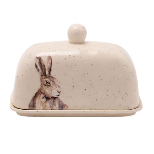 Image of Meg Hawkins Ceramic Country Hare - Butter Dish - 18 cm