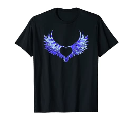 Image of Tie Dye Angel Wings Heart Freedom Retro 60s 70s Women Men T-Shirt