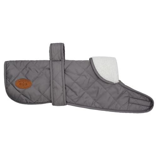 Image of Banbury & Co Waterproof Dog Jacket, Quilted Thermal Fleece Lined Winter Rain Coat, Outdoor Winter Pet Apparel for Dogs, Adjustable All Weather Dog Coat Pet Jacket - Grey, Small