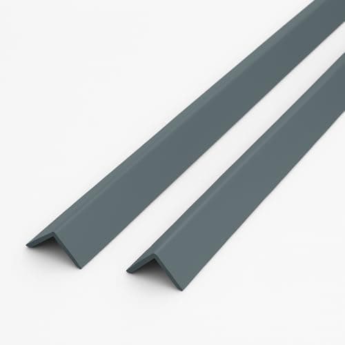 Image of 2 x Anthracite Grey 1 Metre UPVC Plastic Rigid Angle 50 x 50mm Corner Cover Trim 90 Degree
