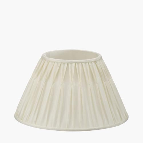 Image of Empire Polysilk Pinch Pleat Lamp Shades for Table Lamps | Vintage Inspired Tapered Lampshade for Table Lamps | Table Lamp Shades Only | Candle Lampshade (White, 14 inch)