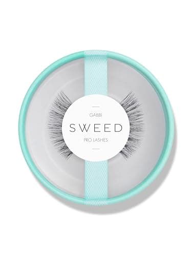 Image of Sweed Professional False Lashes in Black, Style Gabbi, Hollywood Volume with Graduated Weightless Length, Flexible Clear Band, Up to 10 Wears