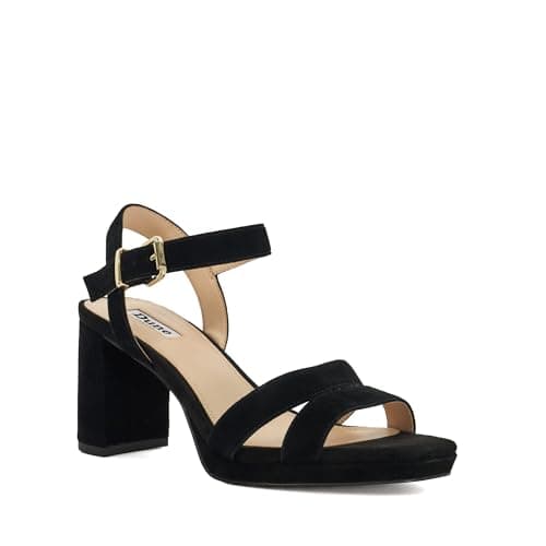 Image of Dune London Ladies MANIFESTING Block Heel Sandals Size UK 5 Suede Smart Sandals Black