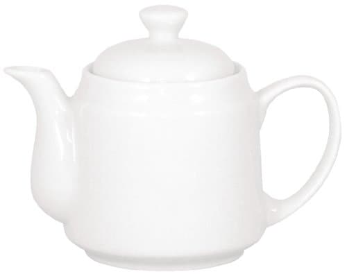 Image of Olympia Athena Hotelware White Beverage Teapots Coffee Pots 430ml / 15 ounce, Pack of 4, Size: 57(H) x 107(D)mm, Chip Resistant Percelain, Catering and Restaurant Grade | CC204