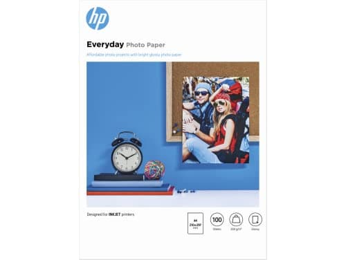 Image of HP Everyday Glossy Photo Paper, 200 g/m², A4, 100 Sheets