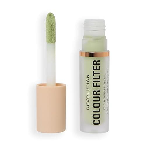 Image of Revolution Colour Filter Correcting Concealer, Buildable Full Coverage Makeup, Soft Matte Finish, Long-Lasting, Vegan & Cruelty-Free, Green, 4g