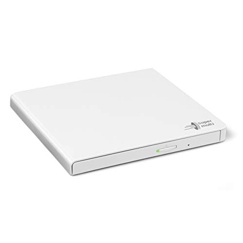 Image of Hitachi-LG GP57 External DVD Drive, Slim Portable DVD Player/Writer for Laptop/Desktop PC, USB 2.0, Windows and Mac OS Compatible, 8x Read/Write Speed - White