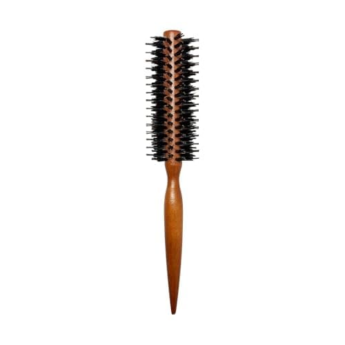 Image of Wooden Round Boar Bristle Hair Brush for Men & Women | Natural Anti-Static Hairbrush with Nylon Pins | Styling, Curling & Straightening Brush for Wet & Dry Hair | Volumizing Blow Drying Brush (Medium)