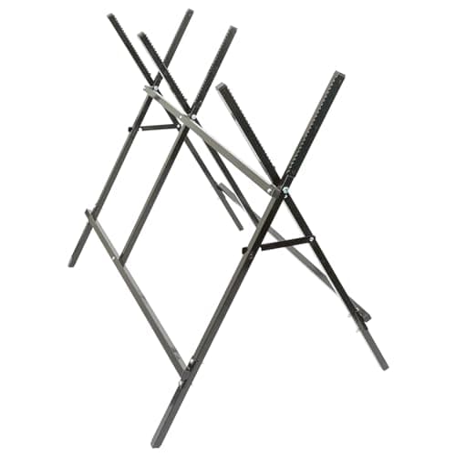 Image of Harbour Housewares Iron Saw Horse - Black - Garden Folding Saw Horse Work Bench Folding Workbench Stand Cutting Wood Holder Lightweight Log Splitter Sawhorse for Logs, Wood, Sawing