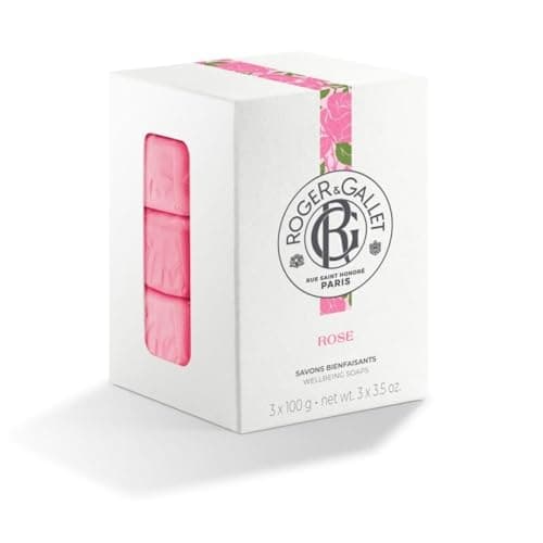 Image of Roger & Gallet Rose Wellbeing Soap 3 x 100 g 300 g