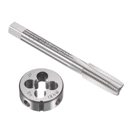 Image of TA-VIGOR M9 x 1mm Metric Tap and Die Set, Machine Thread Screw Tap with Round Threading Die, Heavy Duty Tap & Die Kit for DIY, Repair, Cutting External and Internal Thread