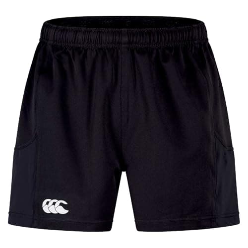 Image of Canterbury Men's Advantage Rugby Shorts 2.0 | Elasticated Waist | CCC Logo Gym Shorts, Black, S