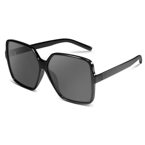 Image of Dollger Oversized Square Sunglasses for Women Men Retro Ladies Sunglasses Designer Fashion Shades UV Protection, Black