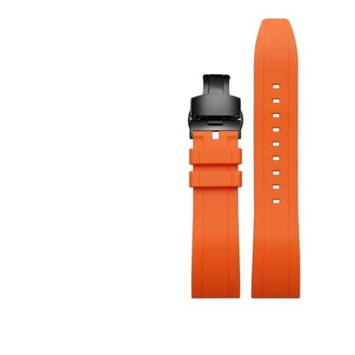 Image of MMXWYKO Compatible With Seiko PROSPEX Panda Chronograph SSC813P1/SSC909P1/SSC817P1 Silicone Rubber Watch Band 20mm(Orange black,20mm)